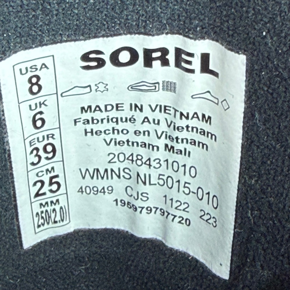 Sorel Womens 8 Caribou X Waterproof Leather Lace Up Boots Black Combat RARE HTF - Picture 11 of 12